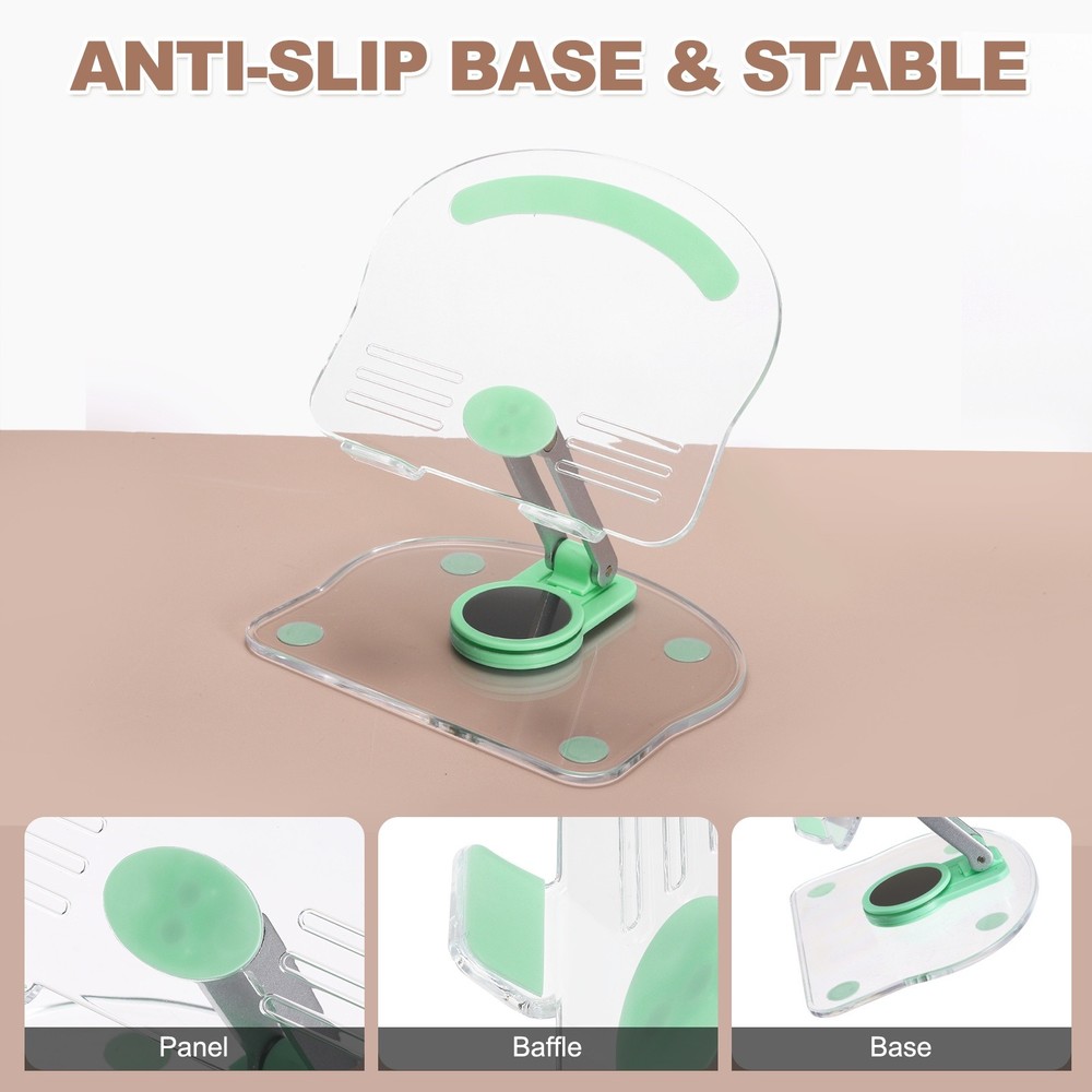 Acrylic Tablet Stand, Acrylic Tablet Holder Adjustable Foldable, Green