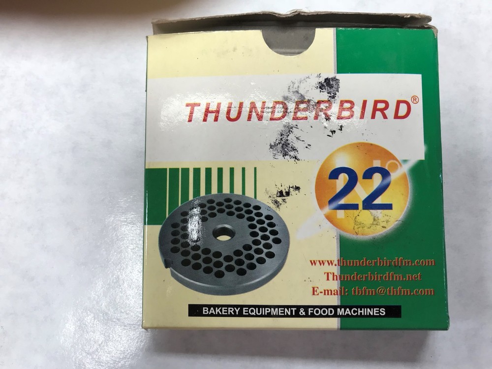 Thunderbird #22 Grinder Plate, Hole Size: 1/4"