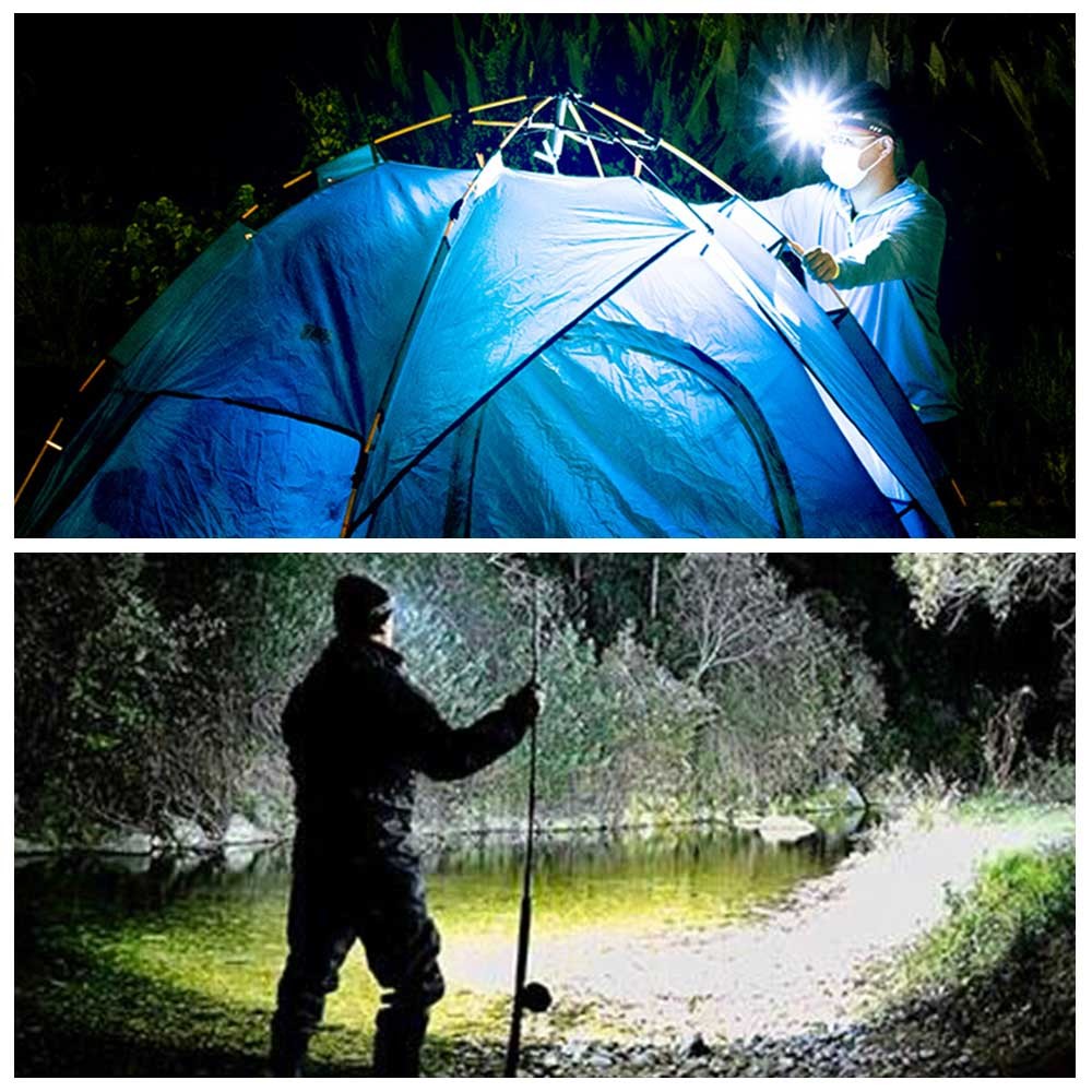 White LED Rechargeable Headlamp Lighting Zoomable with Motion Sensor