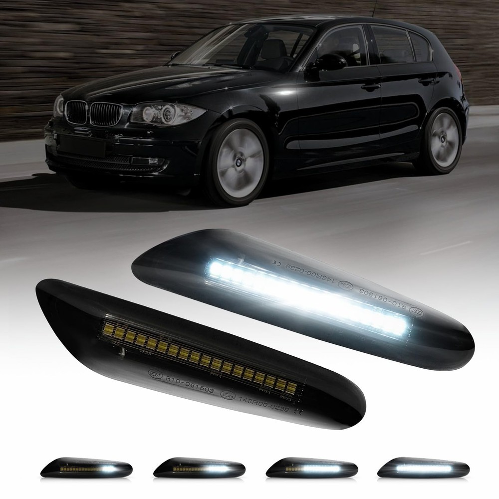 AUTOONE Dynamic & Sequential White LED Side Marker Lights for BMW E84 E81 E82...