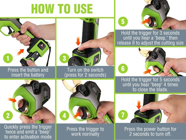 Cordless 12V Electric Pruning Shears, Battery Powered Pruning Shears Cordless