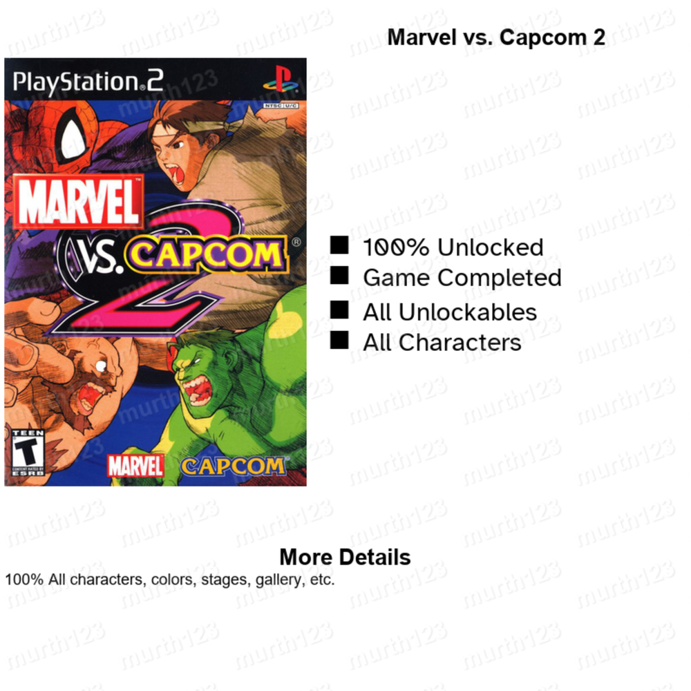 MARVEL vs CAPCOM vs SNK | PS2 MEMORY CARD SAVES | 100% Unlocked! All Fighters!