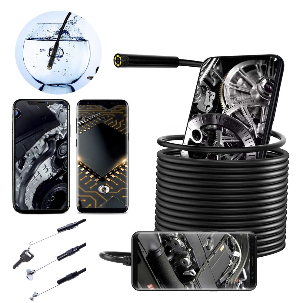 Waterproof Underwater Inspection Snake Endoscope Borescope Camera for Phone PC