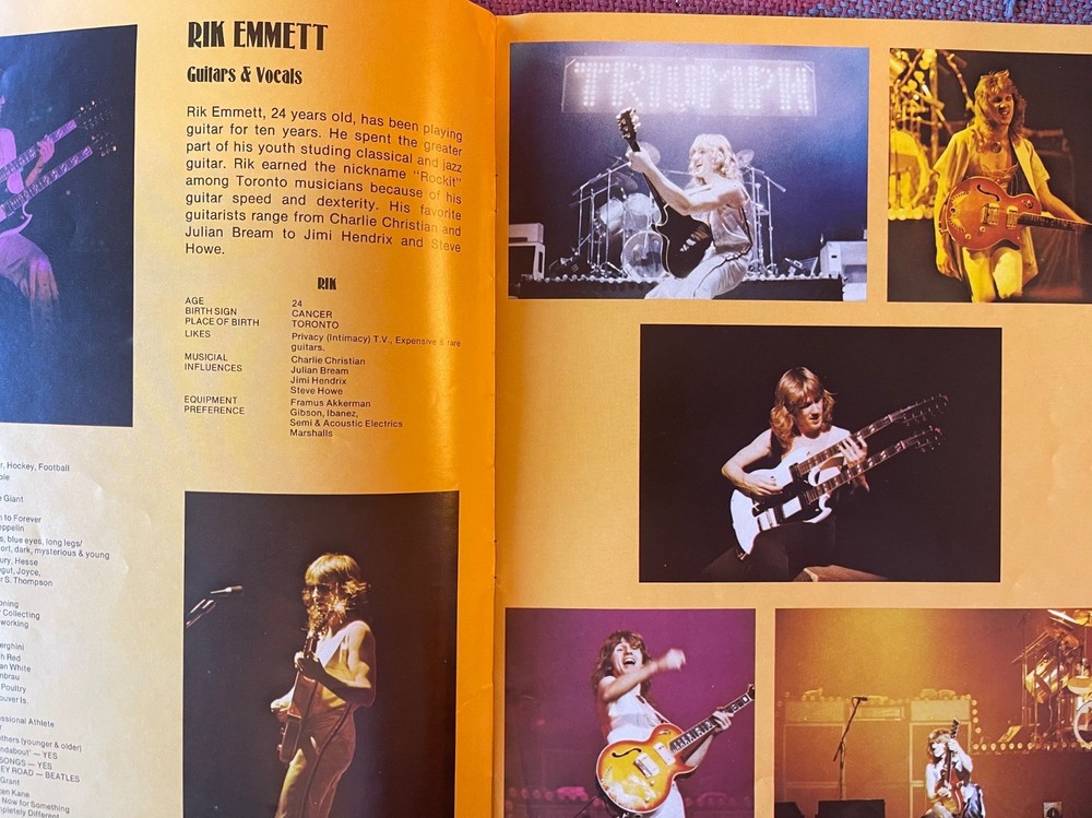 Triumph - Rock and Roll Machine - 1978 Tour Book Program Vintage