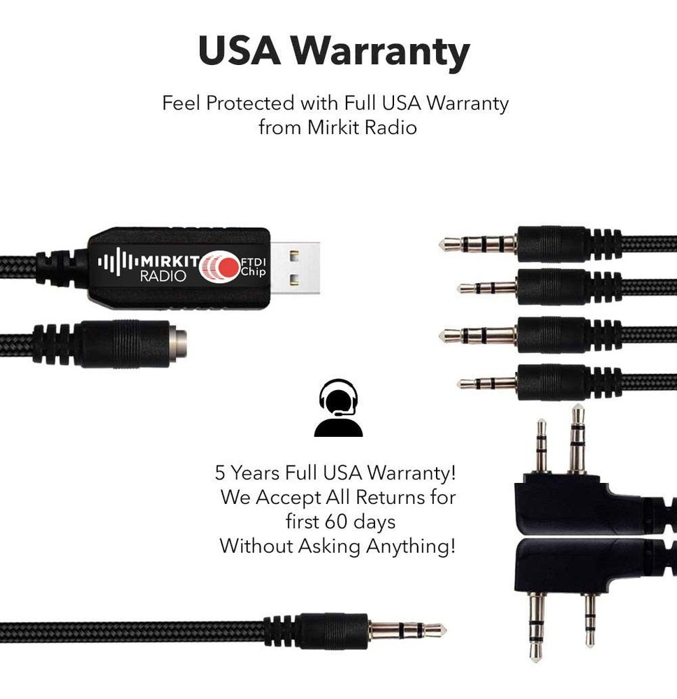 MIRKIT FTDI USB Programming Cable 6 in 1 Model 5 (59 inches 59 Inch, Black