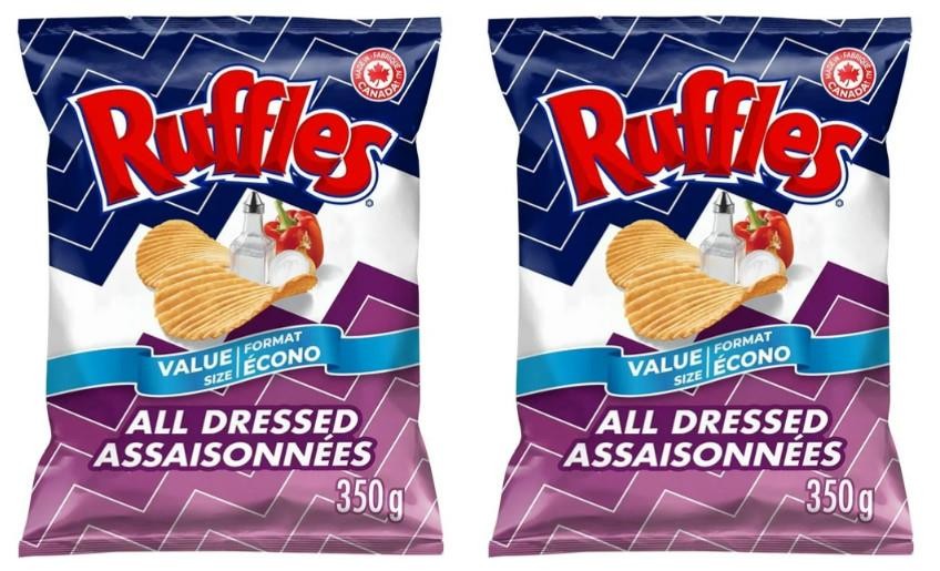 Ruffles All Dressed Flavored Potato Chips, 380g (2 Pack)