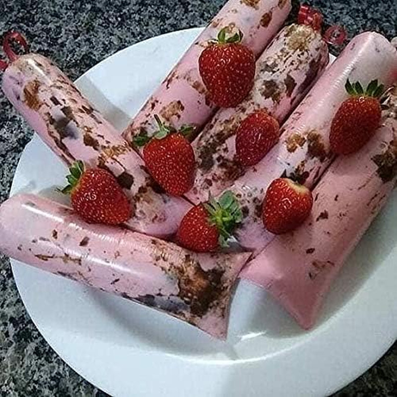 3" x12" 200pcs Ice Pop Bags, Clear, Plastic, Polyethylene, Rectangular, BPA Free