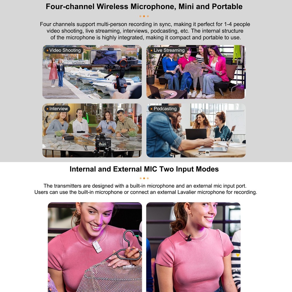 Comica Vimo Q Four-Channel Wireless Lavalier Microphone System w/ Charging Case