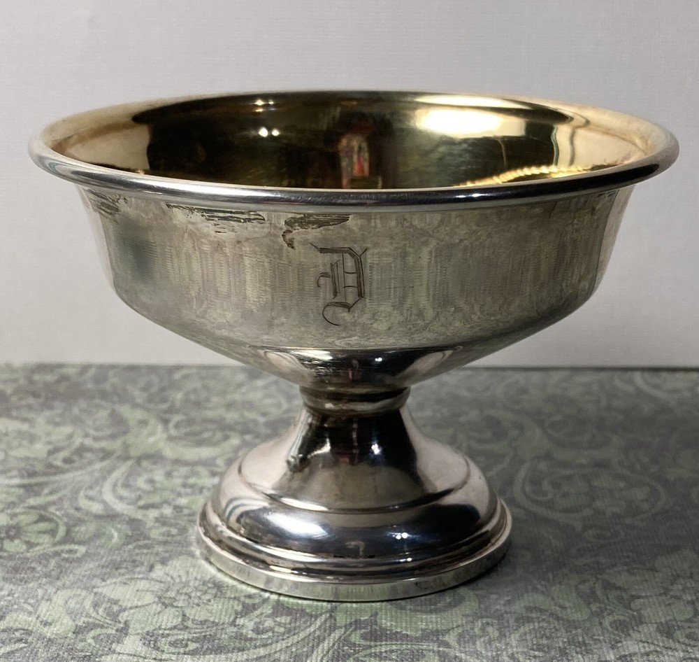 6 Sterling Silver Weighted Gold Washed Custard/Dessert Cups.
