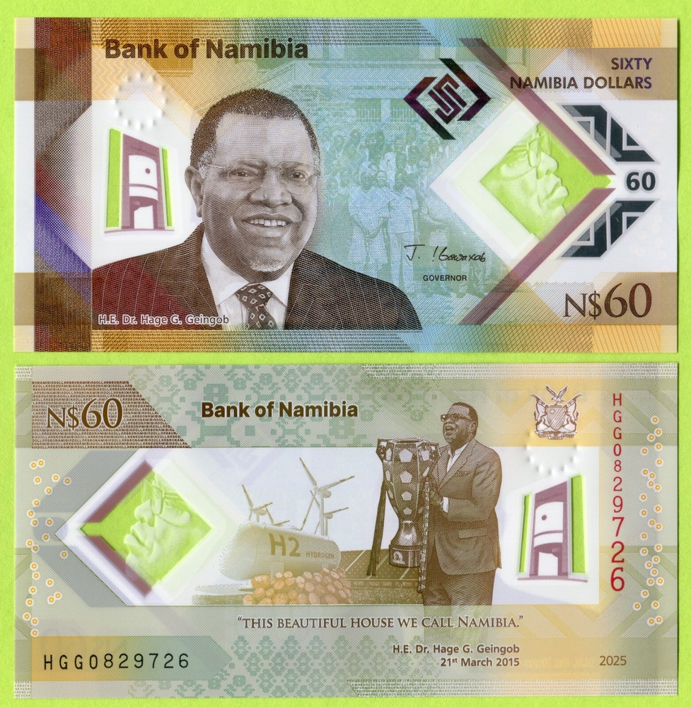 Namibia 60 Dollars 2025 P19 UNC - Polymer / Commemorative