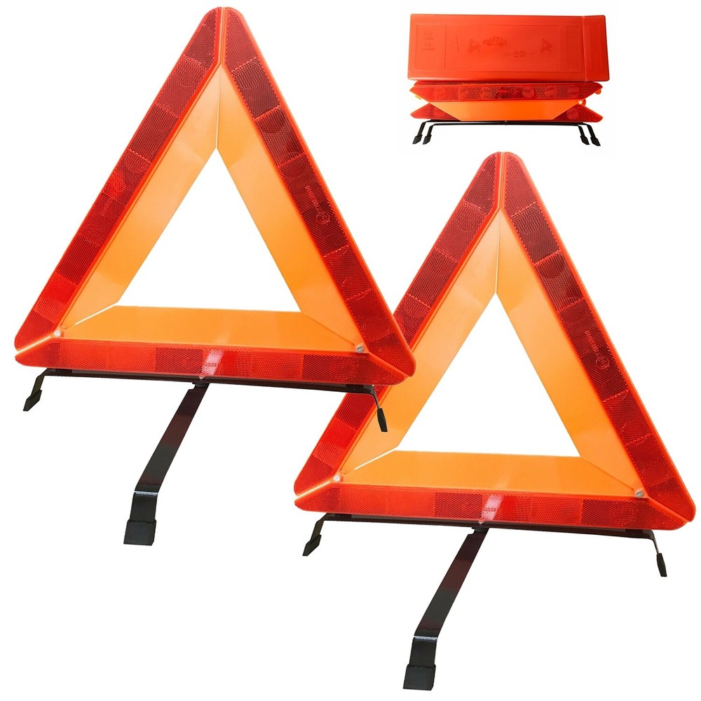 2 x BREAKDOWN WARNING TRIANGLE REFLECTIVE HEAVY DUTY DELUXE car hazard emergency