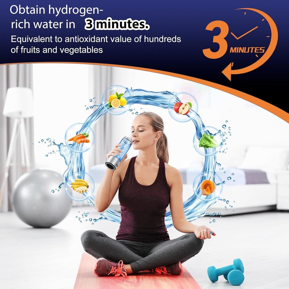 Portable Hydrogen Water Bottle Rechargeable