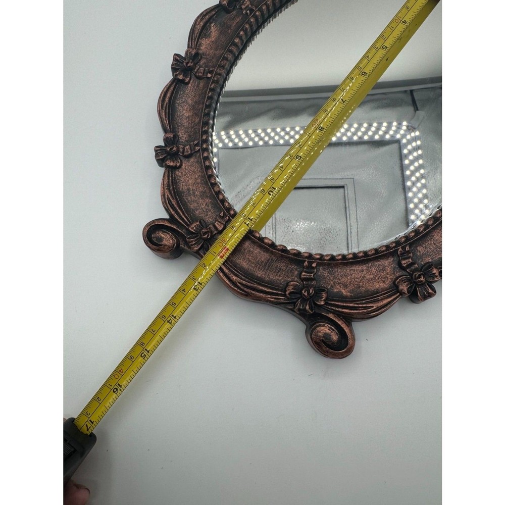 Oval Bronzed Colored Plastic Self standing Mirror Copper Craft Guild 13"x10.5"