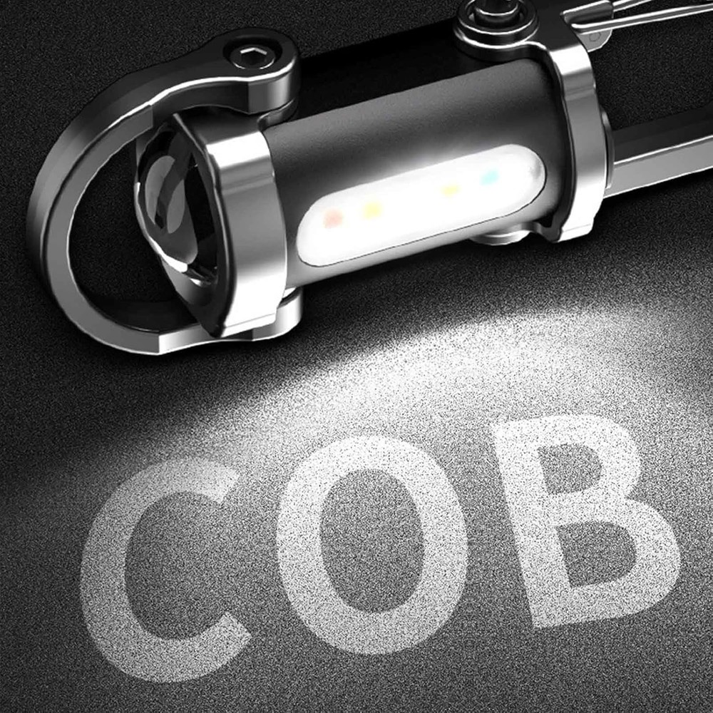 2 Pack Rechargeable Keychain Flashlights, EDC Mini Keychain Flashlight 6 Light M