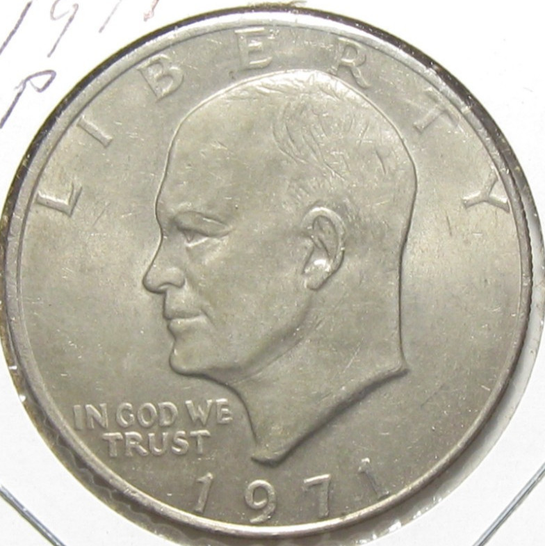 1971 Circulated CN-Clad Eisenhower Dollar - #10838-17