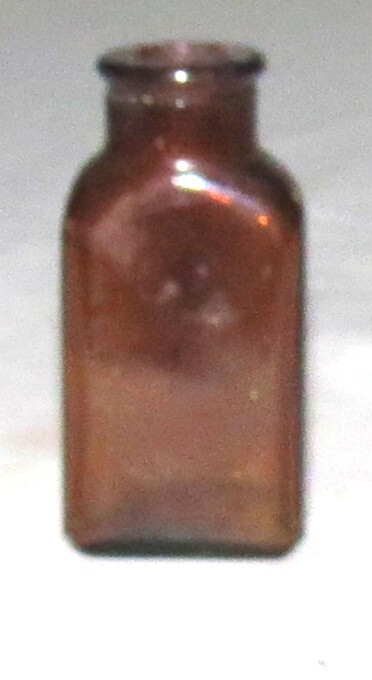 Vintage 3 inch Rectangular 18 C3S Amber Bottle