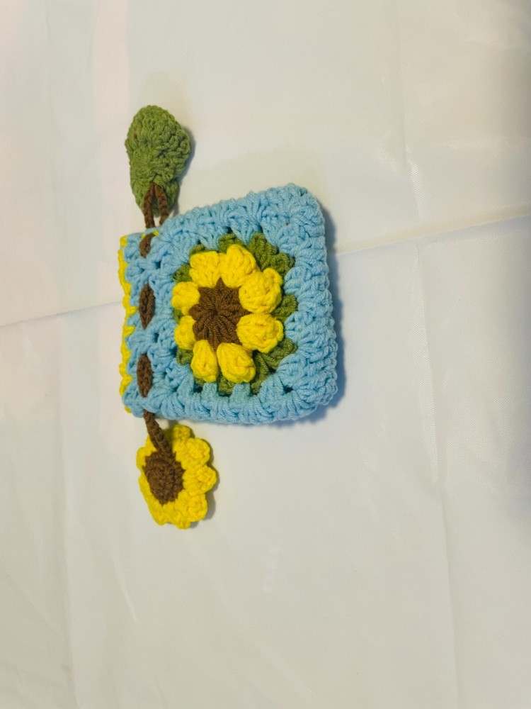 Crochet drawstring bag