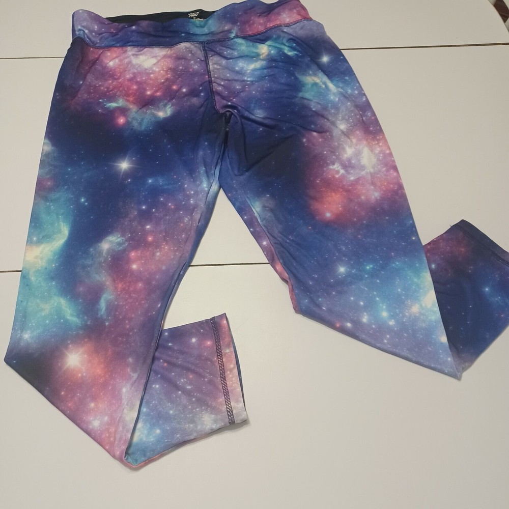 Zone Pro Women Pant Purple Galaxy Stretch Pull Ons Plus 3X Polyester Leggings