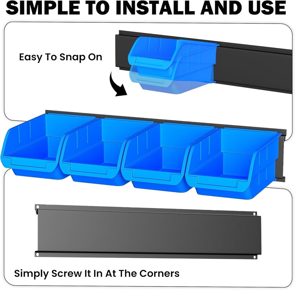Ultrawall Wall Mounted Storage Bins, Plastic Hanging Storage Organizer Bins