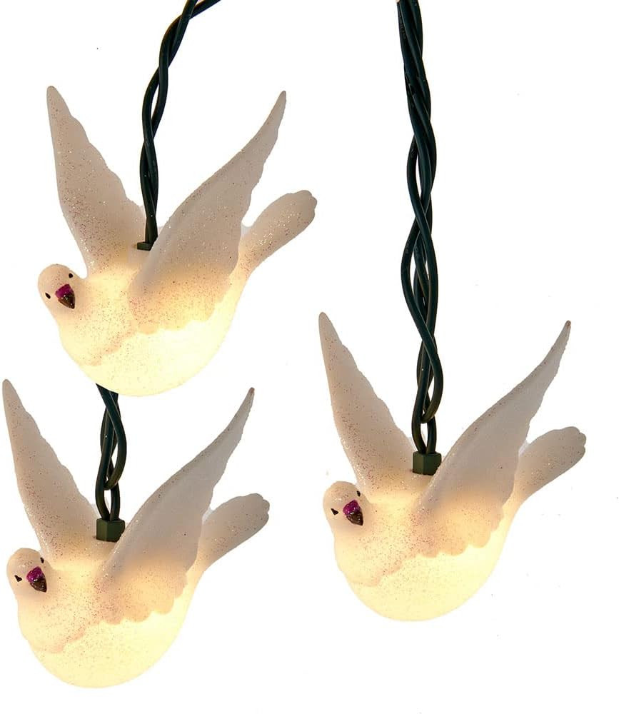 UL 10-Light Glitter Dove Light Set