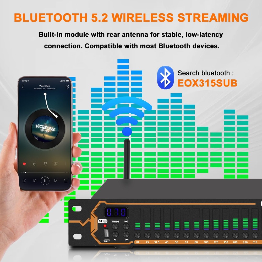 Equalizer for Home Stereo Audio System, Professional 31-Band Graphic Equalize...