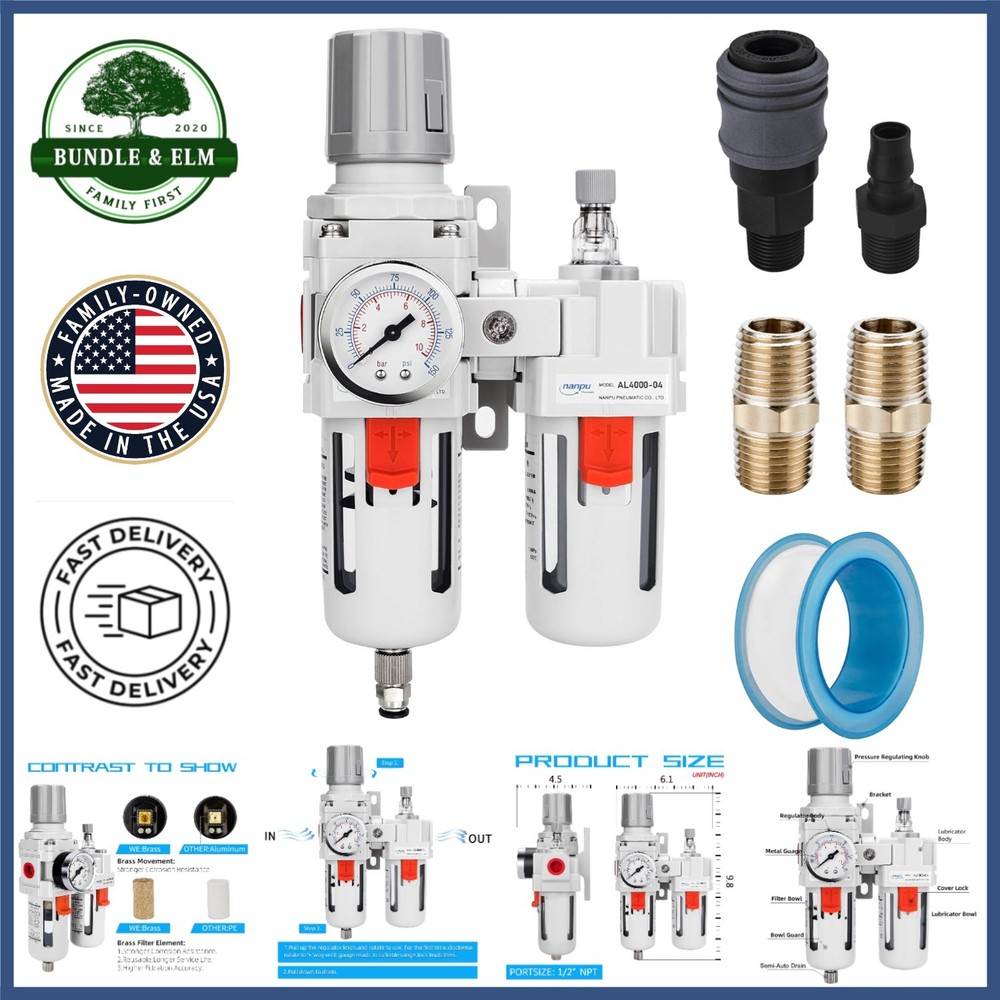 Professional Grade Compressed Air Filter Regulator with Enhanced Tool Longevity