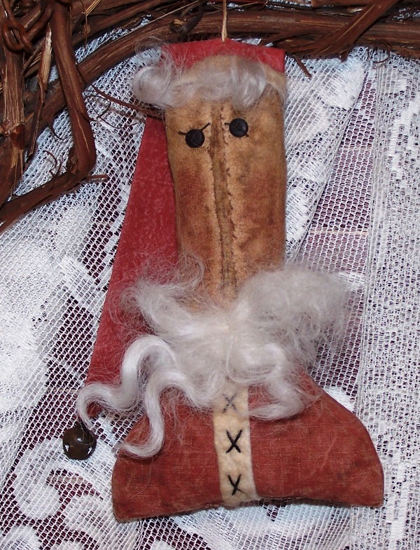 PATTERN PRIMITIVE SANTA ORNIE DOLL!!   EASY TO MAKE!!  MAILED PATTERN!