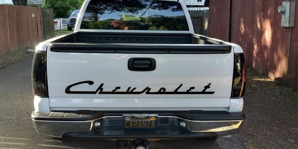 CHEVROLET "Old Style Script font" TAILGATE DECAL - Fleet side or Step side beds