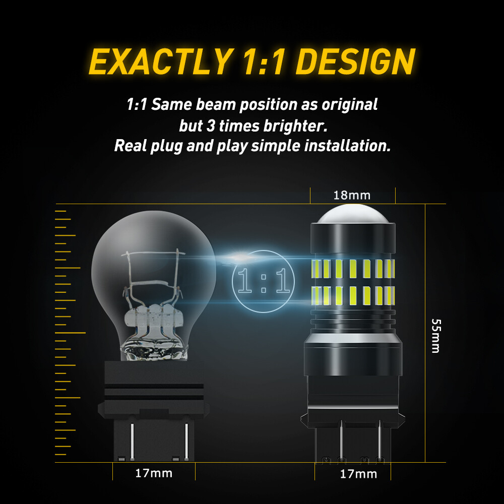 2x AUXITO 3156 3157 4157 LED Reverse Backup Light Bulbs 6000K Xenon White Bright