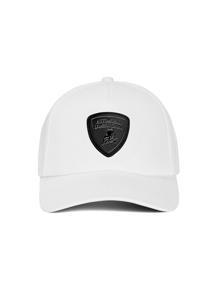 GENUINE Lamborghini Black Shield Logo Cap White