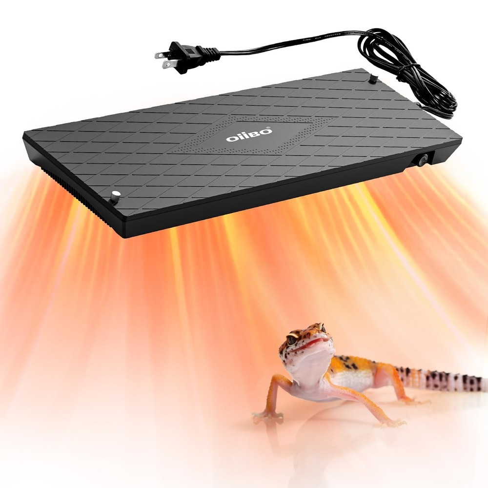 Oiibo Reptile Heat Panel Adjustable Temperature 60W Heater for Black