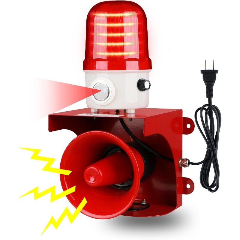 Motion Sensor Alarm with Human Detection,120dB Adjustable Siren & LED Strobe