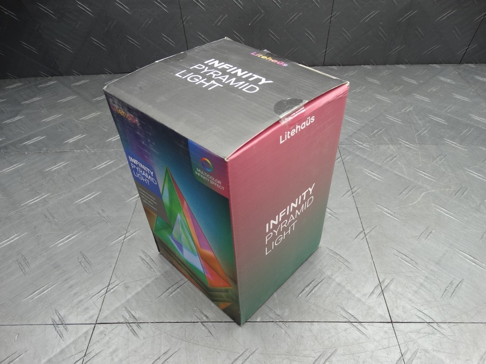 7.7 in. Iridescent Acrylic Indoor Infinity Table Light Pyramid