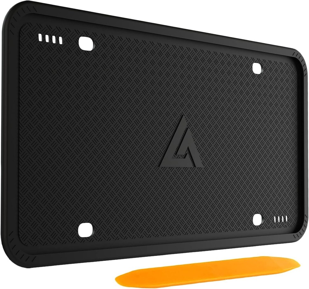 Aujen Silicone License Plate Frames Black, 1 Pack Car Black