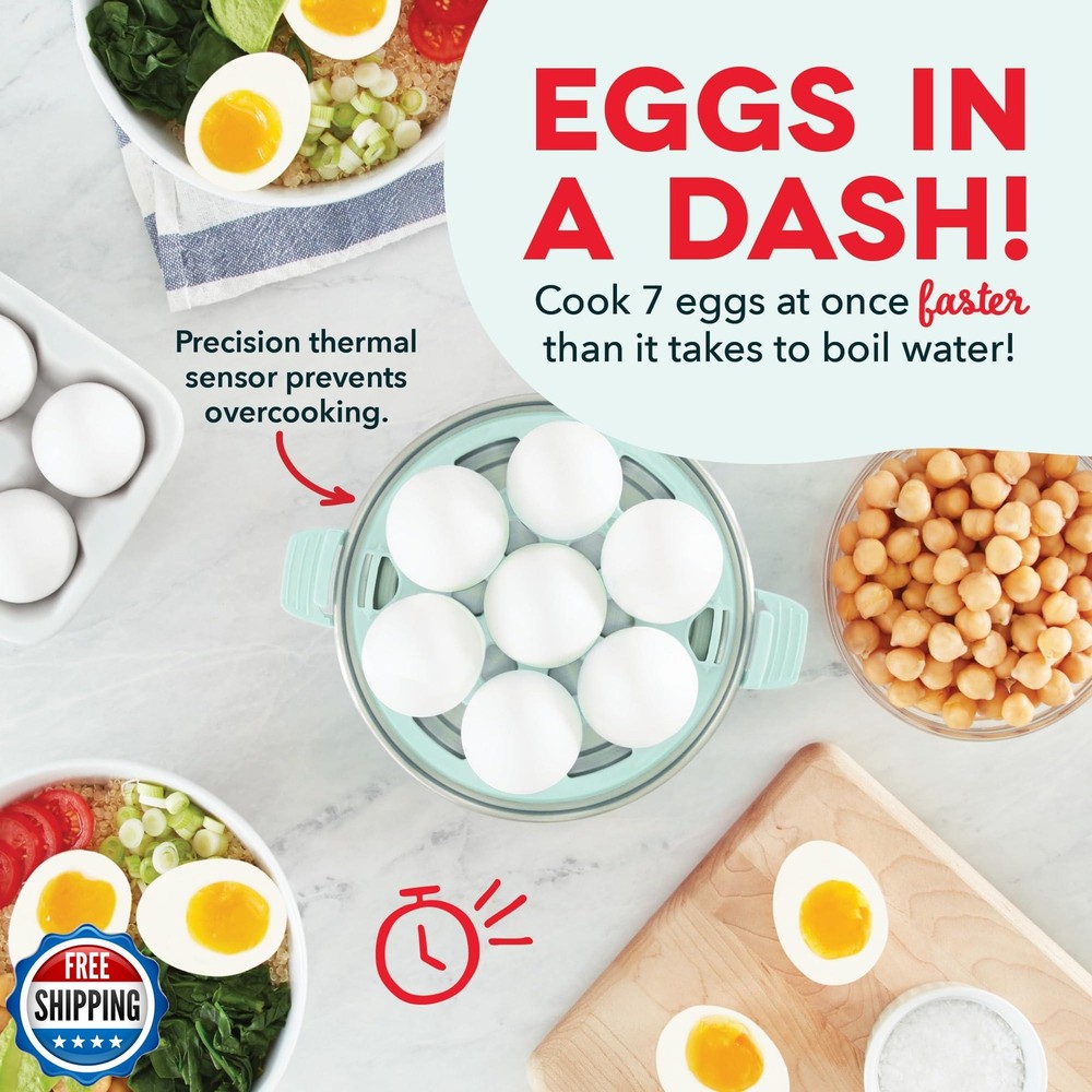 DASH Rapid Egg Cooker: 7 Egg Capacity Electric Egg Cooker for Hard Boiled Egg
