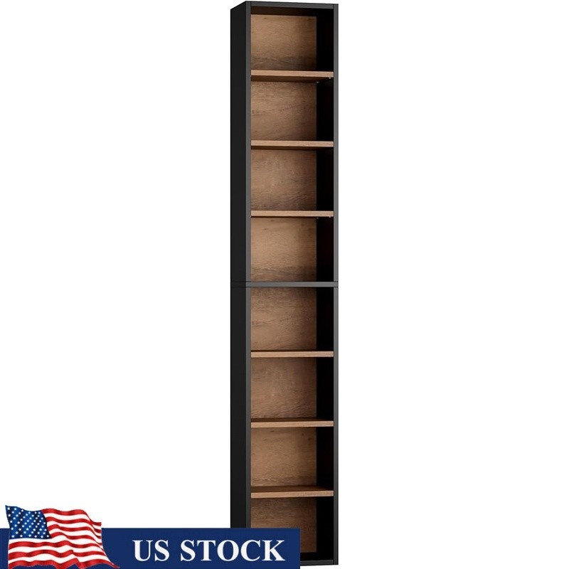 8-Tier Adjustable DVD CD Media Tower Rack Storage Cabinet Display Home Office