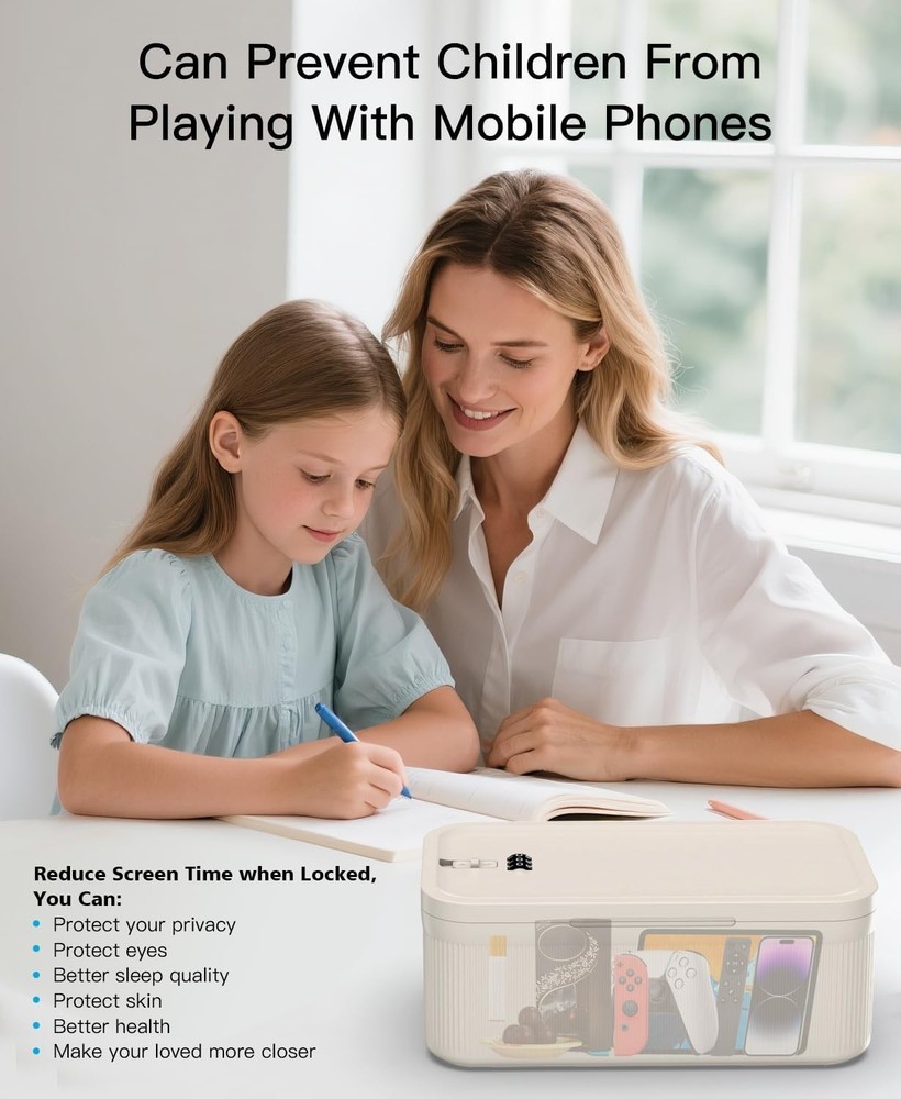 ySky Lockable Storage Box with Combination Code - Secure Medicine Safe, Phone Ja