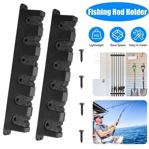 Fishing Rod Rack Vertical Holder Horizontal Wall Mount Boat Pole Stand Storage