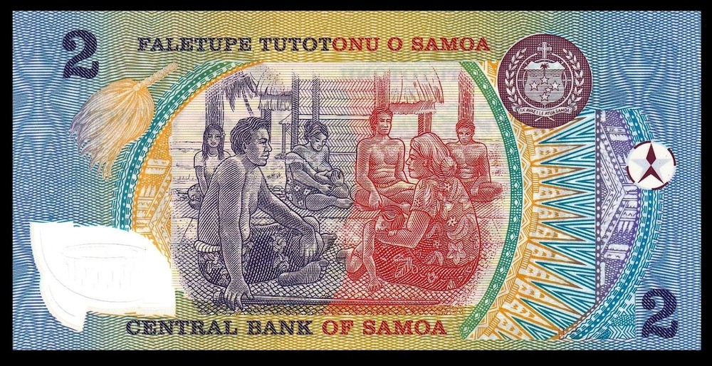 Samoa 2 Tala P 31e ND (1990) UNC Polymer 1st Commemorative Bank Note