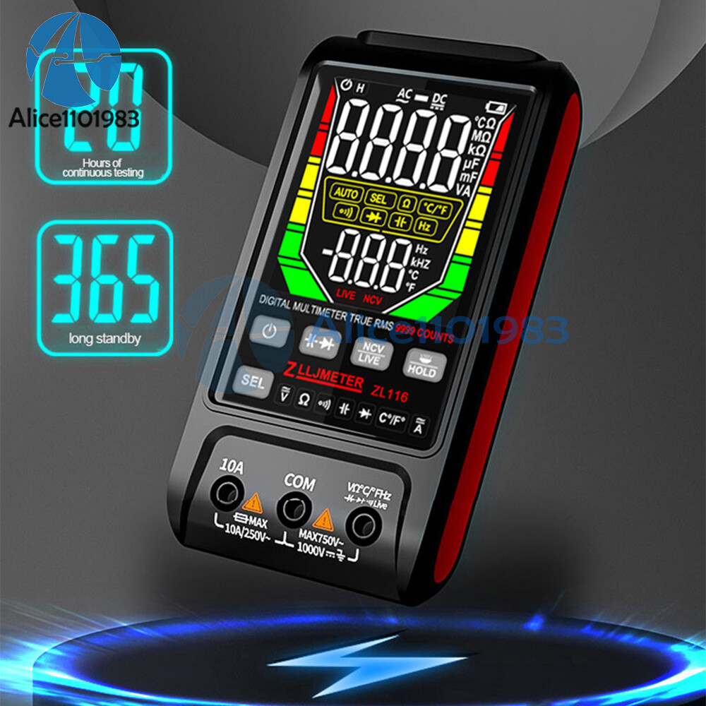 Digital Smart Multimeter AC DC Voltmeter Ammeter Resistance Ohm Meter 9999 Count
