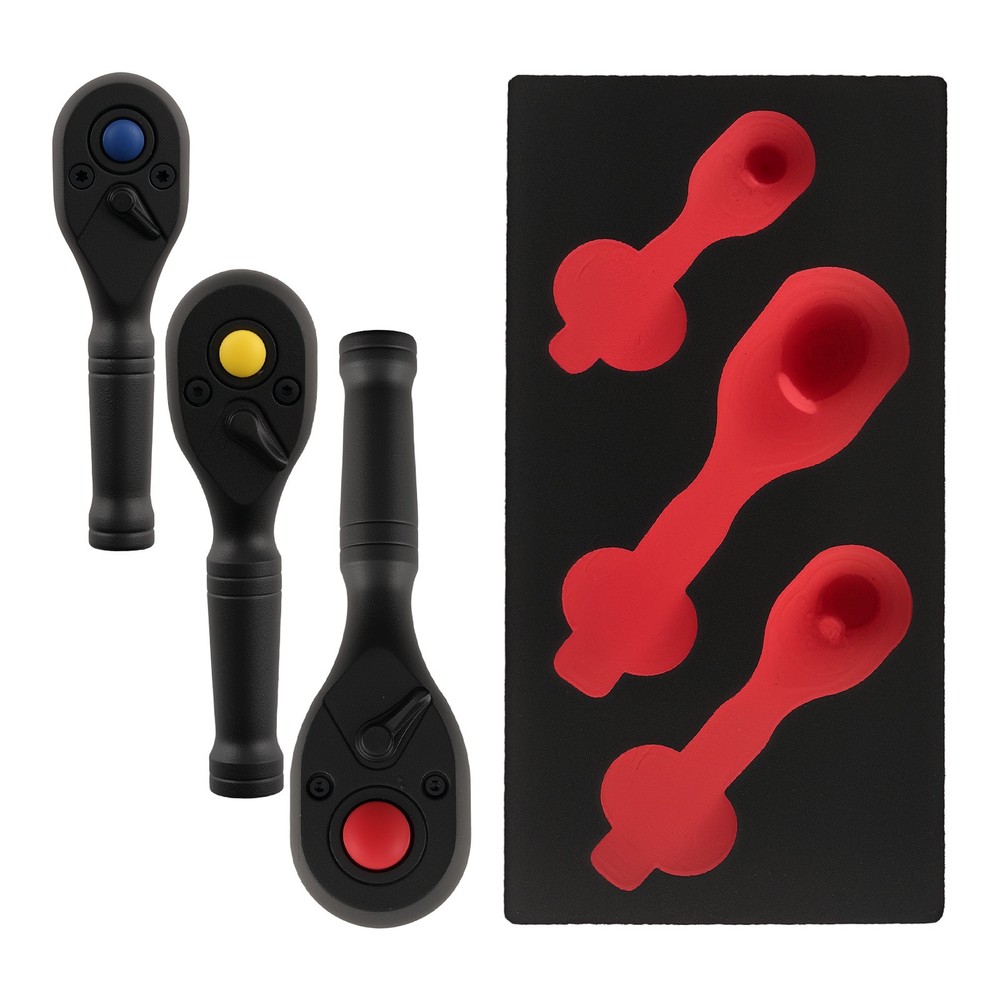72 Teeth Ratchet Set 1/4 3/8 1/2 Drive Quick Release Socket Wrench Tool Kit