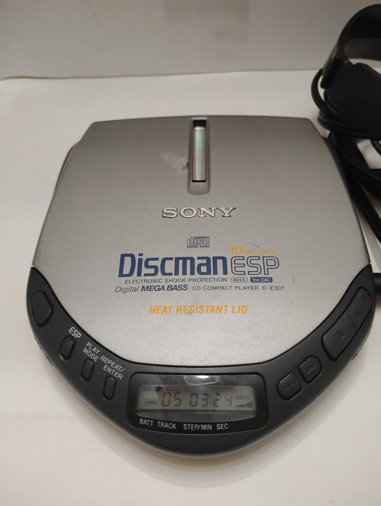 Sony D-E301 ESP Discman + MDR-V100 🎧 Works Read As Is