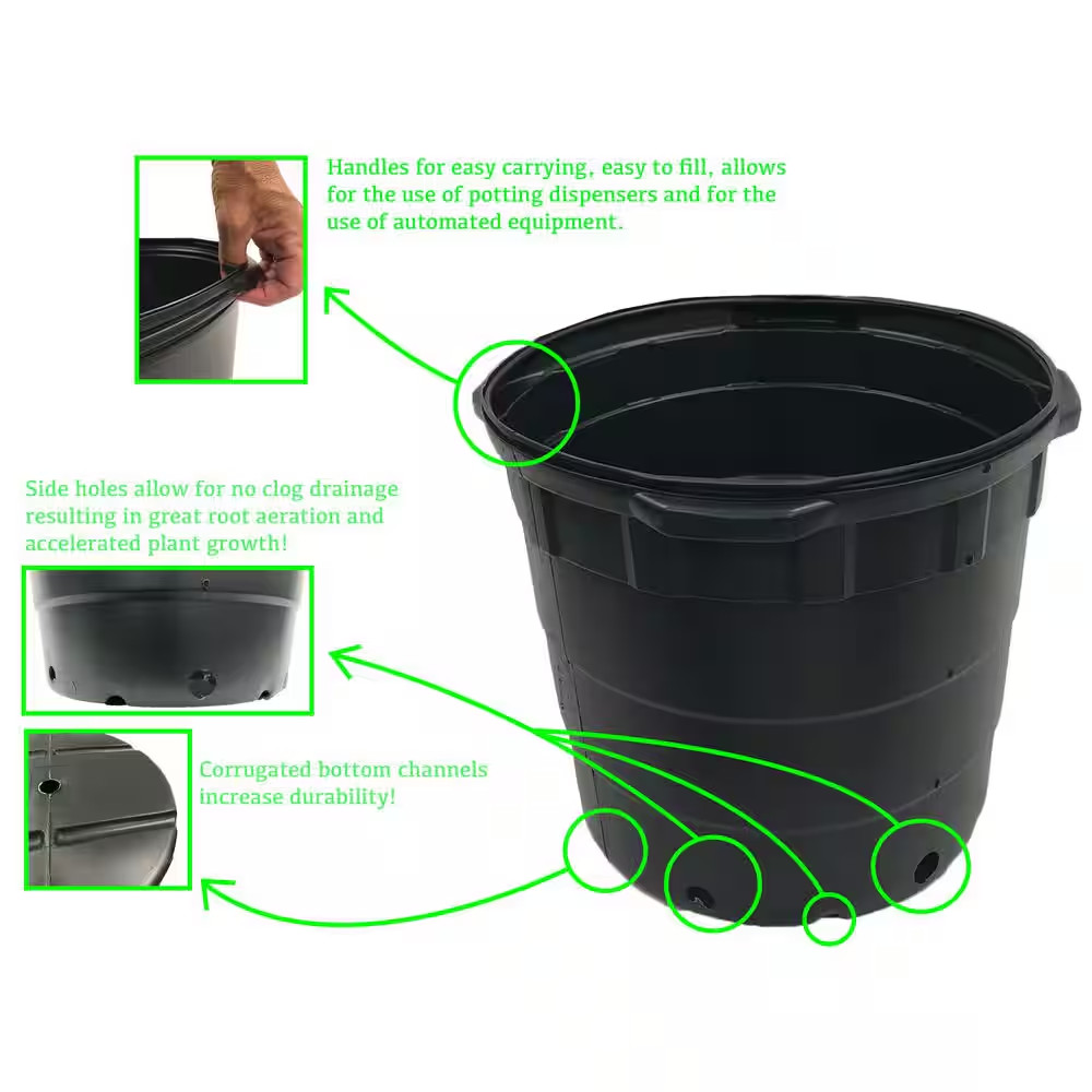 10 Gal. round Plastic Nursery Pots (20-Pack)