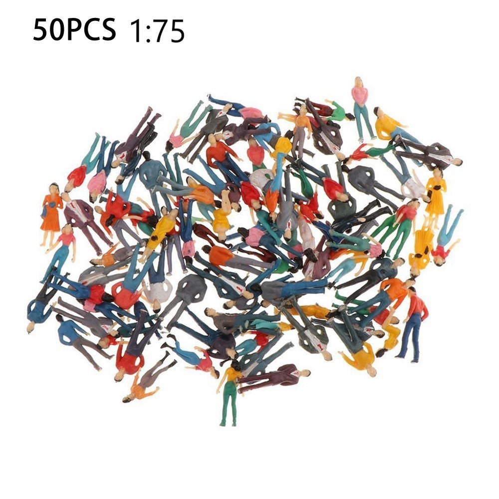 Batch Model Multicolor Scale New People Model 1:75 50 PCS/Package 50Pcs-Mixed