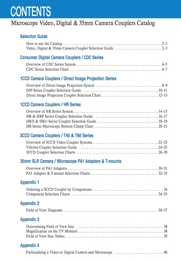 CDROM: DIAGNOSTIC INSTRUMENTS MICROSCOPE COUPLER/ADAPTER VIDEO DIGITAL 35mm MORE