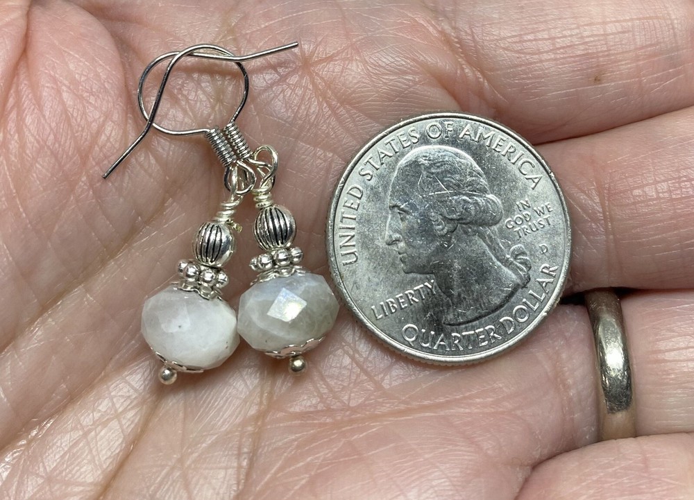 Blue Moonstone Genuine Stone Handmade Earrings