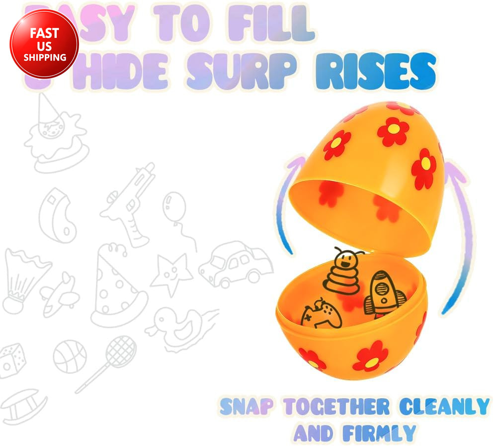 Jumbo 3 Inch Reusable Plastic Easter Eggs 30 Count - Premium Fillable Easter Egg