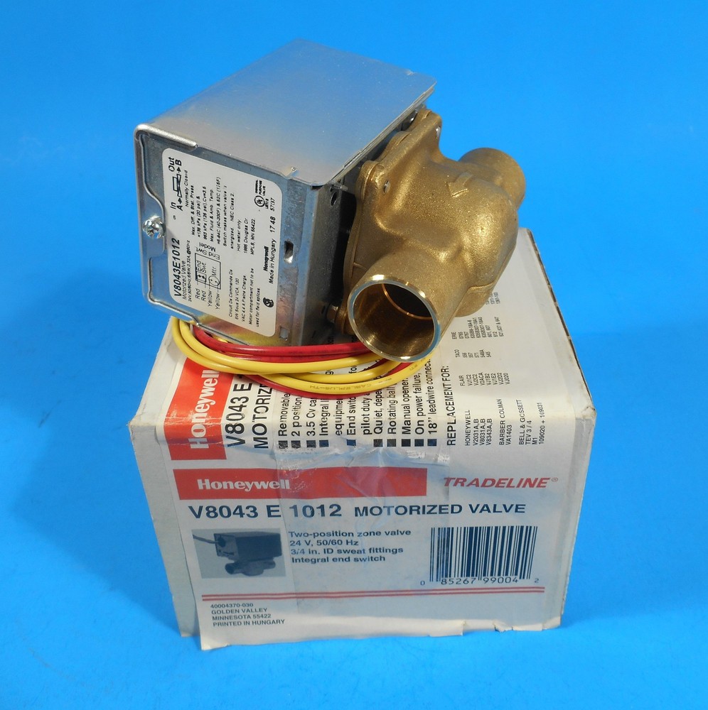 Honeywell V8043 E 1012 24V 3/4" Sweat Motorized Zone Valve