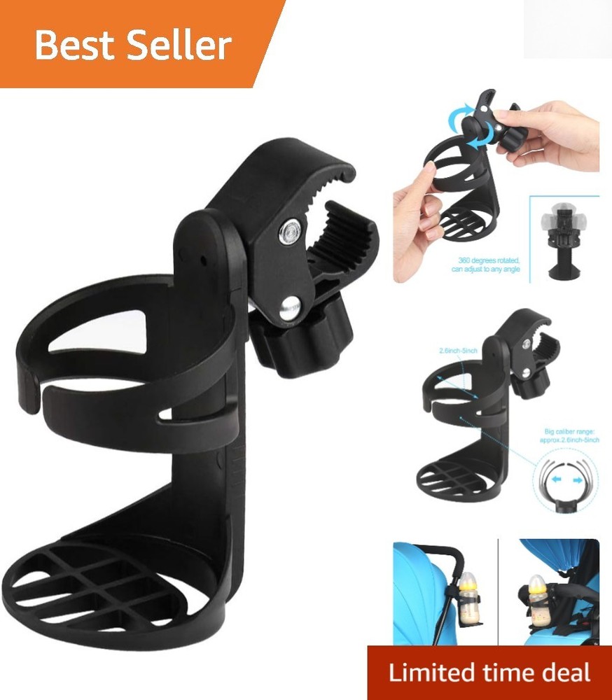 Universal Stroller Cup Holder - 360° Rotatable Design for Smooth Hydration