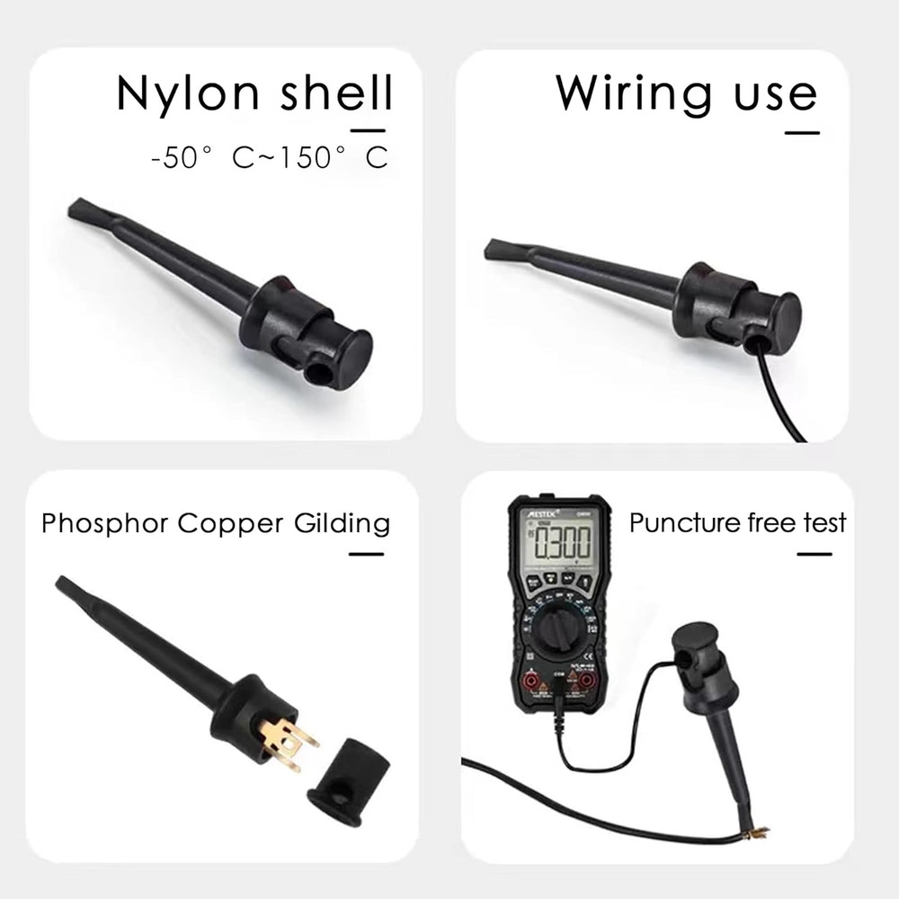 Test Hook Clip, Multimeter Test Lead Kit Hook Clip Probe Mini Grabber for Circui